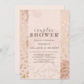 Invitation Rose Gold Botanical Couples Douche (Devant / Derrière)