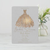 Invitation Rose Gold Botanique Feuille Fête des mariées robe (Debout devant)