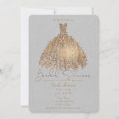 Invitation Rose Gold Botanique Feuille Fête des mariées robe (Devant)