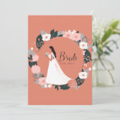 Invitation rose gold botanique moderne pour la douche de la m (Debout devant)