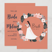 Invitation rose gold botanique moderne pour la douche de la m (Devant / Derrière)