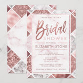 Invitation rose Gold Bridal Shower (Devant / Derrière)