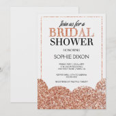 Invitation rose Gold Bridal Shower (Devant / Derrière)