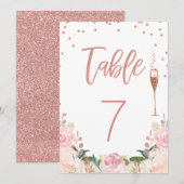 Invitation Rose Gold Brunch Bubbly Fête des mariées Numéro de (Devant / Derrière)