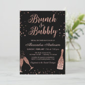 Invitation Rose Gold Brunch & Fête des mariées Bubbly (Debout devant)