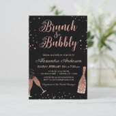 Invitation Rose Gold Brunch & Fête des mariées Bubbly (Debout devant)