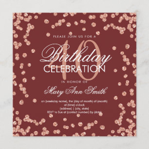 Invitation Rose Gold Burgundy Parties scintillant Confetti 40