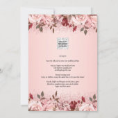 Invitation Rose Gold Burgundy Rose Floral Mariage Invite (Dos)