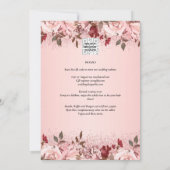 Invitation Rose Gold Burgundy Rose Floral Mariage Invite (Dos)