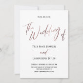 Invitation Rose Gold Calligraphie Simple Le Mariage De (Devant)