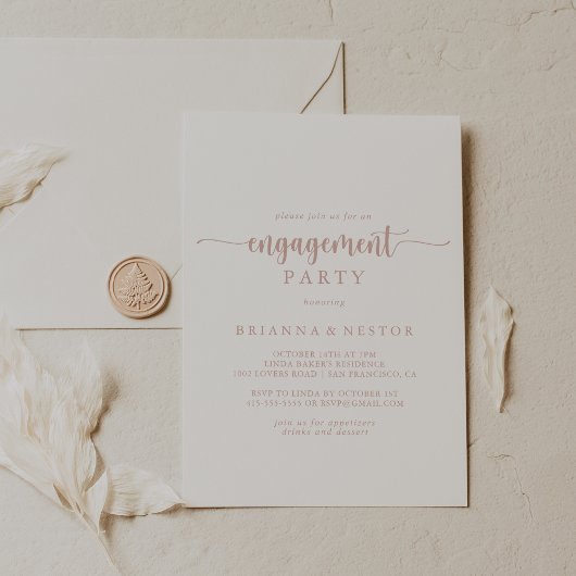 Invitation Rose Gold Calligraphy