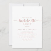 Invitation Rose Gold Calligraphy Bachelorette Party (Devant)