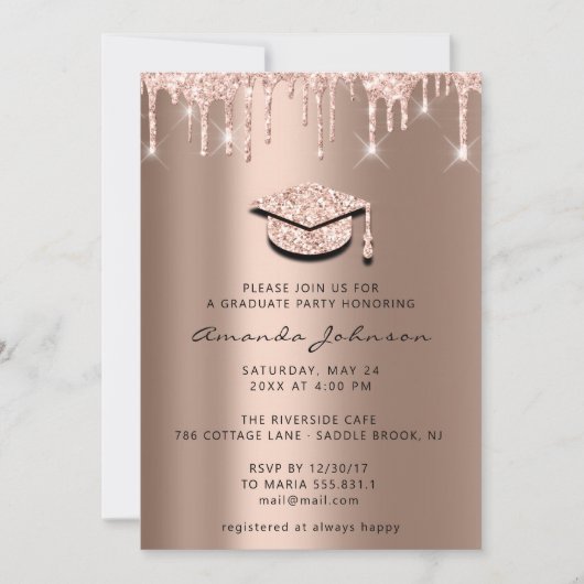 Invitation Rose  Gold Casquette 3D (Devant)
