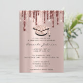 Invitation Rose Gold Casquette 3D Brown Glam Party (Debout devant)