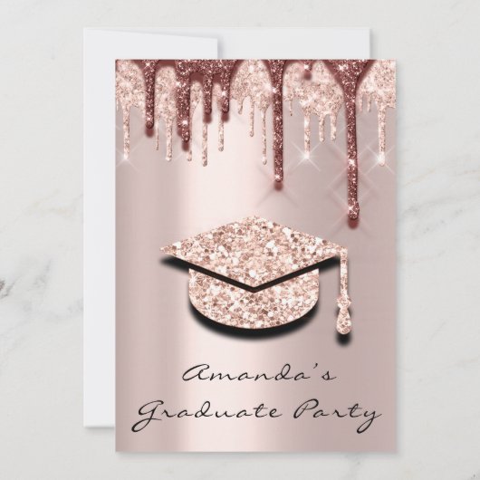 Invitation Rose Gold Casquette 3D Brown Glam Party (Dos)