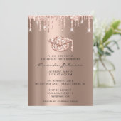 Invitation Rose Gold Casquette 3D Glamy (Debout devant)