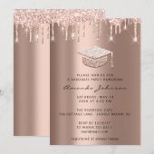 Invitation Rose Gold Casquette de la fête des diplômés (Devant / Derrière)