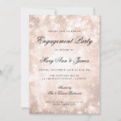 Invitation Rose Gold Champagne Bokeh Elegant Engagement Party (Devant)