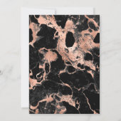 Invitation Rose Gold Charcoal Marbre noir Mariage musulman (Dos)