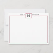 Invitation Rose Gold Chic Monogram Stationery Note Card (Devant)