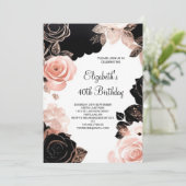 Invitation Rose Gold Chic Surprise 40e anniversaire (Debout devant)