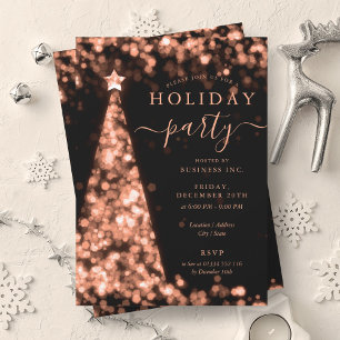 Invitation Rose Gold Christmas Tree Company Fête des fêtes