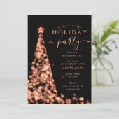 Invitation Rose Gold Christmas Tree Company Fête des fêtes (Debout devant)