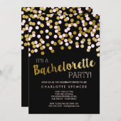 Invitation Rose | Gold Confetti Bachelorte (Devant / Derrière)