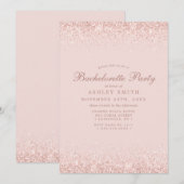 Invitation Rose Gold Confetti Blush rose moderne Bachelorette (Devant / Derrière)