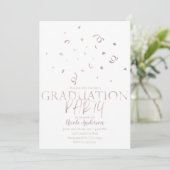 Invitation Rose Gold Confetti Moderne Graduation Party Photo (Debout devant)
