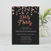 Invitation Rose Gold Confetti Pailleté Sale 30 (Debout devant)