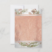Invitation Rose Gold Copper Silver Floral Bridal 16e Vert (Dos)
