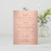 Invitation Rose Gold Couronne Parties scintillant royale 16e  (Debout devant)