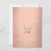 Invitation Rose Gold Couronne Parties scintillant royale 16e (Dos)
