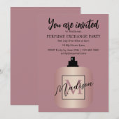Invitation Rose Gold Custom Perfume Exchange Party (Devant / Derrière)