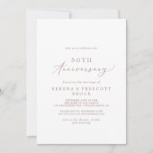 Invitation Rose Gold Délicat 50e Anniversaire de Mariage (Devant)