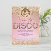 Invitation Rose Gold Dernière Disco Enterrement de Vie de Cél (Debout devant)