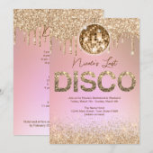 Invitation Rose Gold Dernière Disco Enterrement de Vie de Cél (Devant / Derrière)