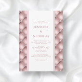 Invitation Rose Gold Diamond Tufted Mariage virtuel