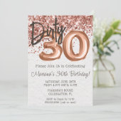 Invitation Rose Gold Dirty 30 Trente Anniversaire (Debout devant)