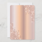 Invitation Rose Gold Drips Robe Argent 40e anniversaire (Dos)
