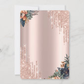 Invitation Rose Gold Drips Robe Moody Flowers 50e anniversair (Dos)