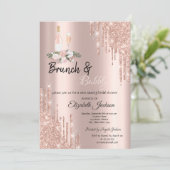 Invitation Rose Gold Drives Brunch & Bubbly Fête des mariées (Debout devant)