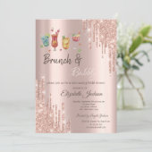 Invitation Rose Gold Drives Cocktails Brunch & Bubbly (Debout devant)