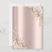 Invitation Rose Gold Drives Robe Fleur Argent 18e anniversair (Dos)