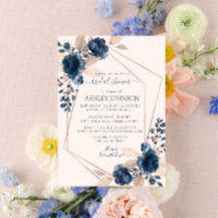 Rose Gold Dusty Pink Navy Fête des mariées florale