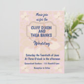 Invitation Rose Gold, Dusty Rose et Blush Floral Mariage (Debout devant)