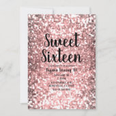 Invitation Rose Gold Éclairage Parties scintillant Sparkly Sw (Devant)