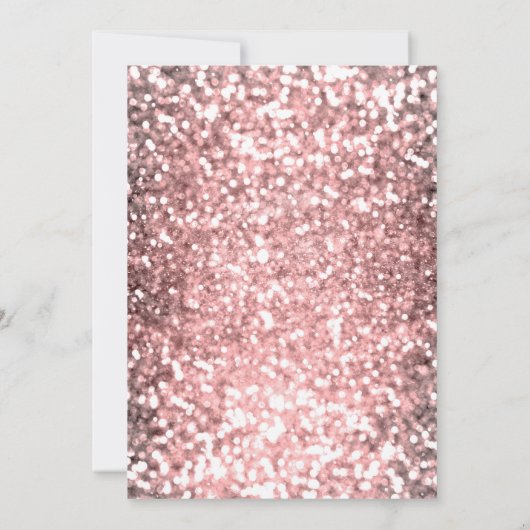 Invitation Rose Gold Éclairage Parties scintillant Sparkly Sw (Dos)