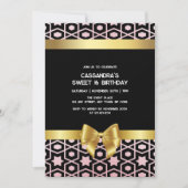 Invitation Rose Gold Egypt Géométrique Gold Bow 16e anniversa (Devant)